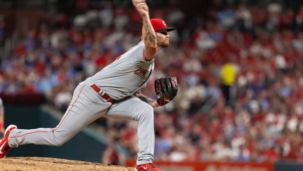 Sep 30, 2023; St. Louis, Missouri, USA; Cincinnati Reds pitcher Ben Lively (59) pitches against the St. Louis Cardinals in the fourth inning at Busch Stadium. Mandatory Credit: Zach Dalin-USA TODAY Sports  